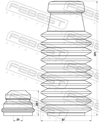 Dust Cover Kit, shock absorber - CHSHB-VOYIVF-KIT FEBEST