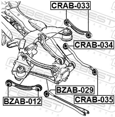 Control Arm-/Trailing Arm Bush - CRAB-035 FEBEST
