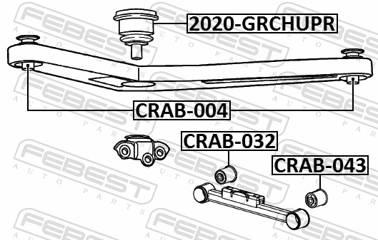Control Arm-/Trailing Arm Bush - CRAB-043 FEBEST