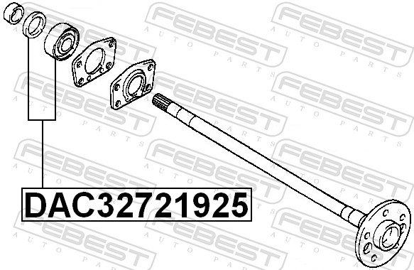 Bearing, drive shaft - DAC32721925 FEBEST