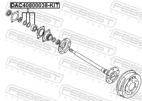 Kit cuscinetto ruota - DAC40800038-KIT FEBEST