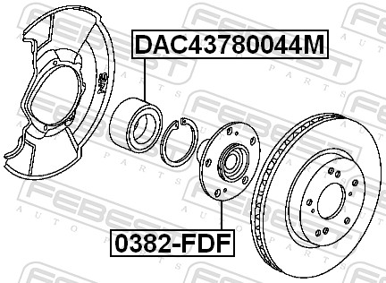 Подшипник ступицы колеса - DAC43780044M FEBEST