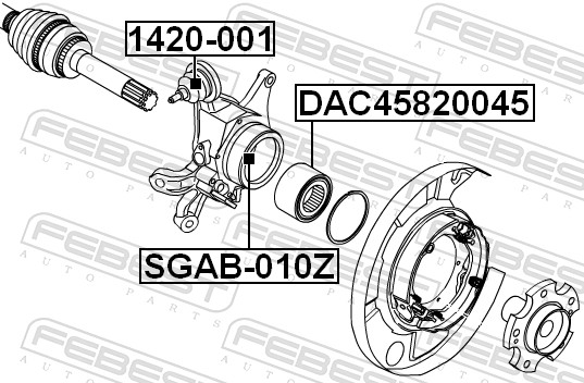 Wheel Bearing - DAC45820045 FEBEST