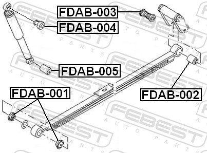 Bush, leaf spring - FDAB-003 FEBEST