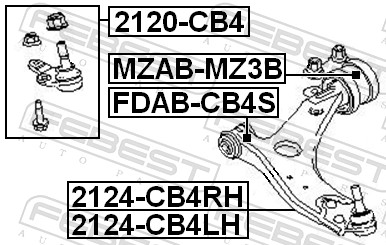 Control Arm-/Trailing Arm Bush - FDAB-CB4S FEBEST