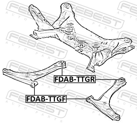Control Arm-/Trailing Arm Bush - FDAB-TTGR FEBEST
