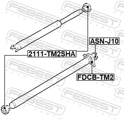 Bearing, propshaft centre bearing - FDCB-TM2 FEBEST