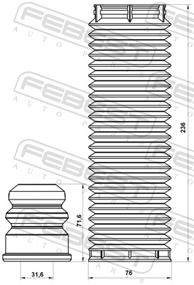 Dust Cover Kit, shock absorber - FDSHB-GALIIF-KIT FEBEST