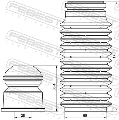 Dust Cover Kit, shock absorber - FDSHB-MONIIIF-KIT FEBEST