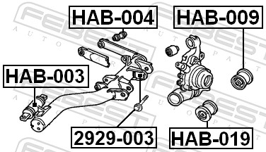 Control Arm-/Trailing Arm Bush - HAB-003 FEBEST