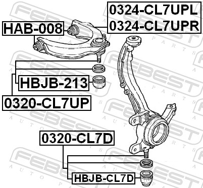Control Arm-/Trailing Arm Bush - HAB-008 FEBEST