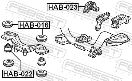 montavimas, diferencialas - HAB-016 FEBEST