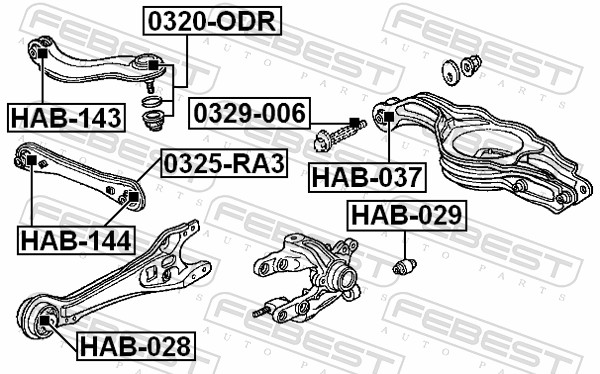 Control Arm-/Trailing Arm Bush - HAB-028 FEBEST