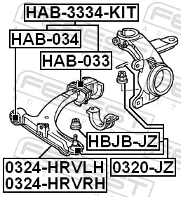 Control Arm-/Trailing Arm Bush - HAB-034 FEBEST