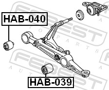 Control Arm-/Trailing Arm Bush - HAB-039 FEBEST
