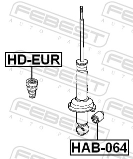 Bush, shock absorber - HAB-064 FEBEST