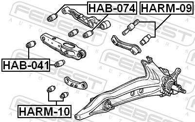 Control Arm-/Trailing Arm Bush - HAB-074 FEBEST