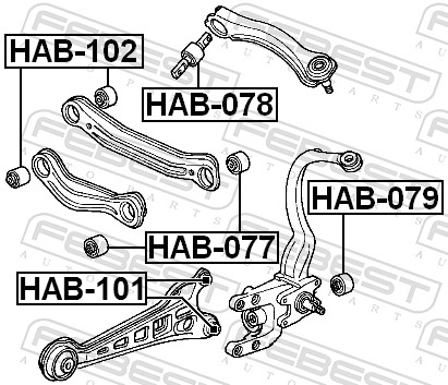 Bush, shock absorber - HAB-079 FEBEST