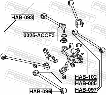Control Arm-/Trailing Arm Bush - HAB-085 FEBEST