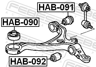 Control Arm-/Trailing Arm Bush - HAB-092 FEBEST