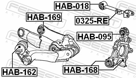 Supporto, Braccio oscillante - HAB-095 FEBEST