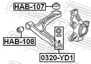 Control Arm-/Trailing Arm Bush - HAB-107 FEBEST