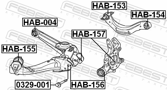 Control Arm-/Trailing Arm Bush - HAB-153 FEBEST