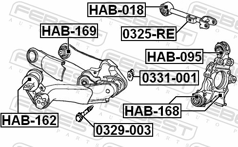 Control Arm-/Trailing Arm Bush - HAB-162 FEBEST