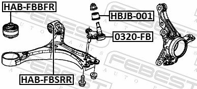 Control Arm-/Trailing Arm Bush - HAB-FBSRR FEBEST