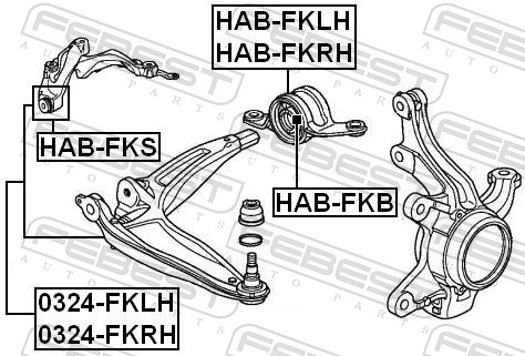 Supporto, Braccio oscillante - HAB-FKRH FEBEST