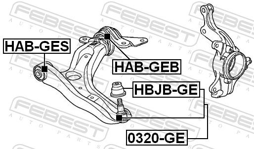 Control Arm-/Trailing Arm Bush - HAB-GES FEBEST