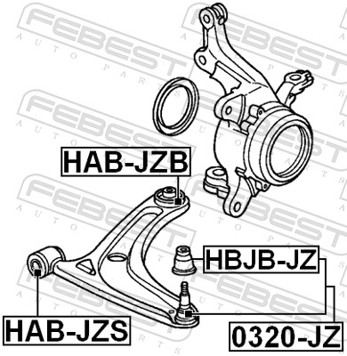 Control Arm-/Trailing Arm Bush - HAB-JZS FEBEST