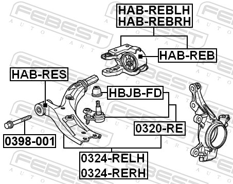 Control Arm-/Trailing Arm Bush - HAB-RES FEBEST