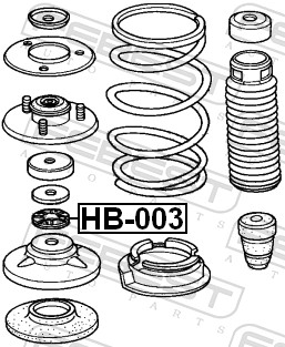 Cuscinetto volvente, Supporto ammortizz. a molla - HB-003 FEBEST