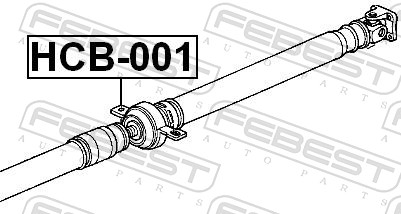 Bearing, propshaft centre bearing - HCB-001 FEBEST