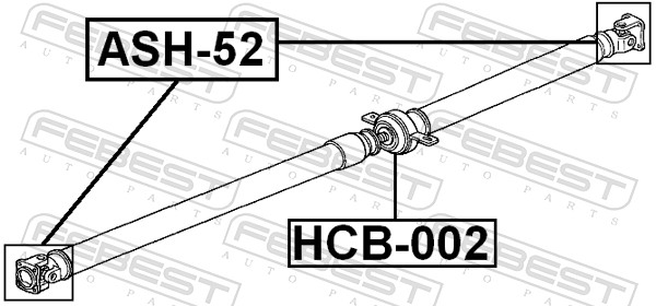 Bearing, propshaft centre bearing - HCB-002 FEBEST