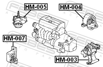 Подвеска, двигатель - HM-007 FEBEST