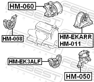 Engine Mounting - HM-EK3ALF FEBEST