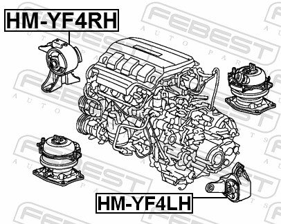Engine Mounting - HM-YF4RH FEBEST