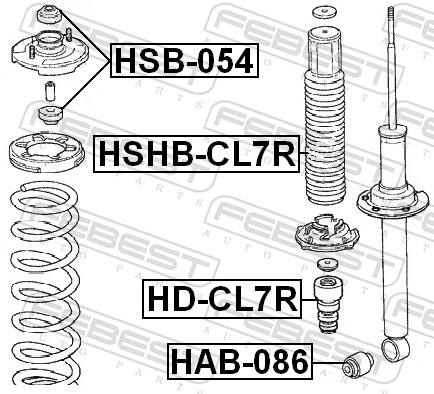 Spacer Bush, shock absorber - HSB-054 FEBEST
