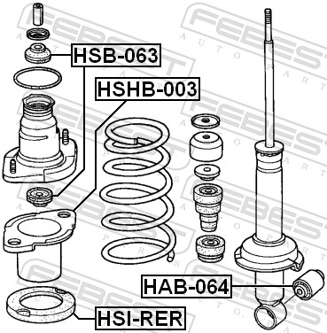 Spacer Bush, shock absorber - HSB-063 FEBEST