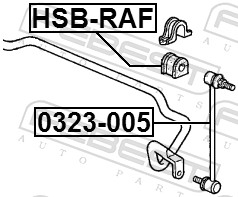 Опора, стабилизатор - HSB-RAF FEBEST