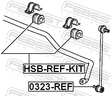 Ремкомплект, подшипник стабилизатора - HSB-REF-KIT FEBEST