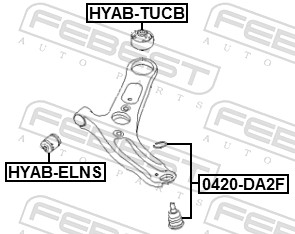 Control Arm-/Trailing Arm Bush - HYAB-ELNS FEBEST