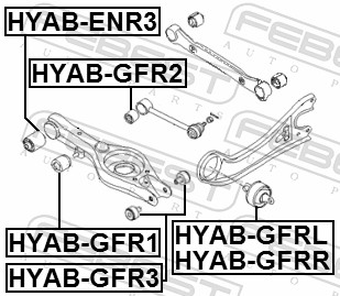 Control Arm-/Trailing Arm Bush - HYAB-GFR3 FEBEST