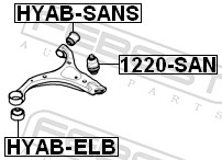 Control Arm-/Trailing Arm Bush - HYAB-SANS FEBEST