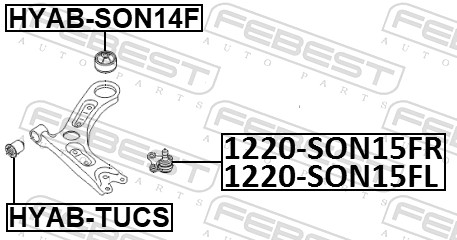Control Arm-/Trailing Arm Bush - HYAB-SON14F FEBEST
