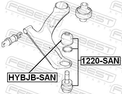 Repair Kit, ball joint - HYBJB-SAN FEBEST