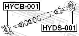 Bearing, propshaft centre bearing - HYCB-001 FEBEST