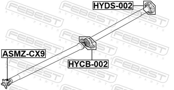 Bearing, propshaft centre bearing - HYCB-002 FEBEST